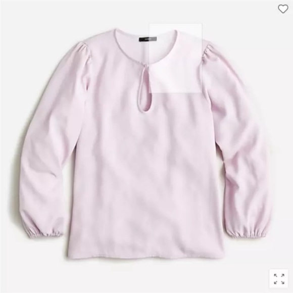 NWT J. CREW Puff-Sleeve Satin-Back Crepe Top in Lavender sz XSP - Picture 1 of 9